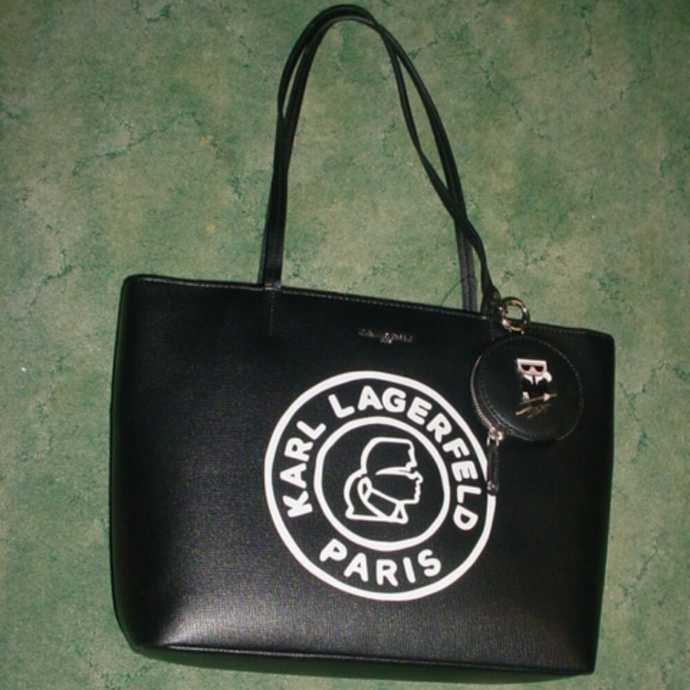 KARL LAGERFELD NWT Black Cameo Tote Bag & Coin Purse
